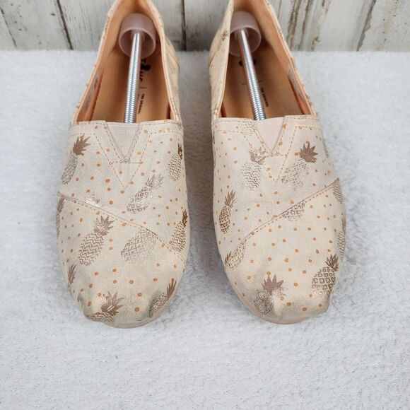Toms Pineapple Alparagata Classic Slip On Flats Rose Gold Size 9 - Picture 10 of 10